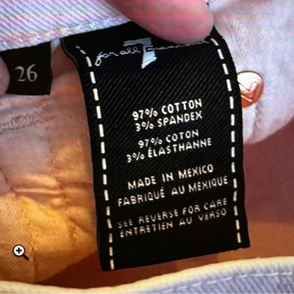 7 for all Mankind High Waist Cropped Straight Mineral Pink Jeans - Picture 10 of 12